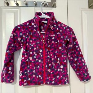 Columbia Pink and White Lightweight Jacket with Sporty Stand-Up Collar